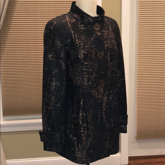 Nwot Metallic Snake Skin 3/4 Length Jacket - Picture 5 of 8